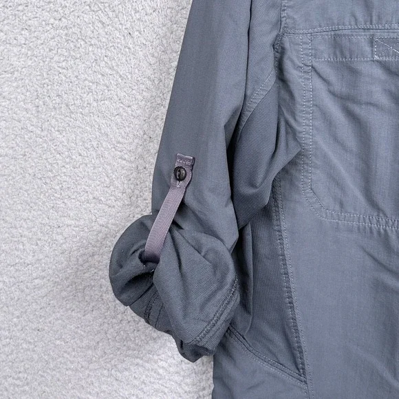 Kuhl Shirt Mens M Gray Invoke Performance Button Up Roll Tab Hike Camp Outdoor - Picture 4 of 15